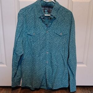Men's Teal Floral Dress Shirt